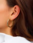 Fashion 50mm Steel Color Titanium Steel Geometric Round Earrings