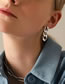 Fashion Steel Color Titanium Steel Gold Plated Chain Stud Earrings