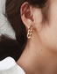 Fashion Steel Color Titanium Steel Gold Plated Chain Stud Earrings