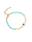 Fashion 3# Blue Necklace Geometric Crystal Panel Beaded Eye Necklace