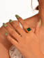 Fashion Green-silver Alloy Set Square Diamond Ring