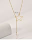 Fashion 3# Solid Copper Geometric Heart Tassel Necklace