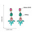 Fashion Green Color Alloy Diamond Drop Drop Square Drop Earrings