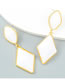 Fashion White Alloy Resin Diamond Stud Earrings
