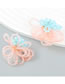 Fashion Powder Blue Resin Multilayer Rice Bead Braided Flower Stud Earrings