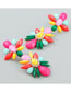 Fashion Color Alloy Diamond Acrylic Colorful Flower Stud Earrings