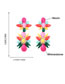 Fashion Color Alloy Diamond Acrylic Colorful Flower Stud Earrings