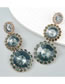 Fashion Color Alloy Diamond Round Drop Earrings