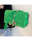 Fashion Green Pu Ruched Embroidered Thread Lock Flap Shoulder Bag