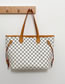 Fashion White Grid Pu Check Large Capacity Shoulder Bag