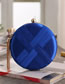 Fashion Blue Polyester Crinkled Satin Woven Fringe Round Clutch
