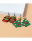 Fashion 4# Fabric Christmas Tree Stud Earrings