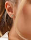 Fashion Grey Alloy Diamond Pentagram Stud Earrings