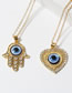 Fashion Eye Alloy Diamond Palm Eye Necklace