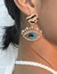 Fashion Gold Alloy Drop Oil Diamond Eye Stud Earrings