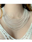 Fashion 5# Alloy Geometric Multilayer Chain Necklace Earring Set