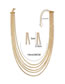 Fashion 4# Alloy Geometric Multilayer Chain Necklace Earring Set