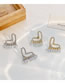 Fashion Silver Alloy Set Zirconium Tassel Heart Stud Earrings