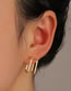 Fashion Silver Alloy Double Layer Square Stud Earrings