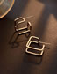 Fashion Gold Alloy Double Layer Square Stud Earrings