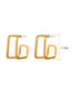 Fashion Gold Alloy Double Layer Square Stud Earrings