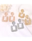 Fashion Gold Metal Geometric Square Stud Earrings