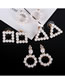 Fashion Square With Drop Alloy Set Pearl Square Stud Earrings