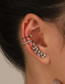 Fashion Ear Hook Copper Inlaid Zirconium Leaf Earrings
