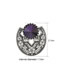 Fashion Silver Alloy Inlaid Treasure Carved Flower Fan Stud Earrings