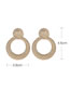Fashion Gold Frosted Geometric Round Stud Earrings