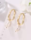 Fashion Gold Irregular Geometric Freshwater Pearl Stud Earrings