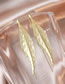 Fashion Gold Alloy Geometric Leaf Stud Earrings