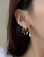 Fashion Gold Alloy Hollow Portrait Pearl Stud Earrings