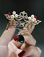 Fashion Gold Zirconium Crown Brooch With Brass And Waterdrops