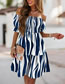 Fashion 8# Chiffon Print Wrap-around One-shoulder Dress