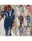 Fashion 7# Chiffon Print V-tie Dress