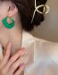 Fashion Ear Buckles - Green Acrylic Triangle Scallop Ear Buckles