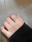 Fashion Ring - Silver Metal Zirconium Geometric Open Ring