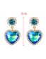 Fashion Red Alloy Diamond Heart Earrings