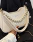 Fashion White Pu Pearl Portable Large Capacity Shoulder Bag