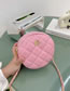Fashion Pink Pu Diamond Round Messenger Bag