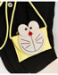 Fashion Yellow Cotton Linen Woven Cartoon Flip Messenger Bag
