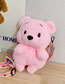 Fashion Webbing Pink Plush Bear Crossbody Bag