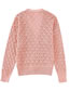 Fashion Pink Jacquard Mesh Knitted Jacket