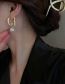 Fashion 12# Silver Needle-gold Metal Diamond Pearl Letter Stud Earrings