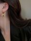 Fashion Ear Buckles - Gold Titanium Pleated Heart Earrings