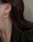 Fashion Ear Buckles - Gold Titanium Pleated Heart Earrings