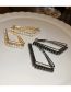 Fashion Black Metal Diamond Rhombus Earrings