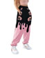 Fashion Pink Halloween Print Trousers