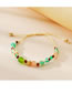 Fashion Green Frosted Glass Beaded Wooden Beaded Braided Bracelet